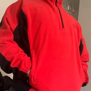 Red The North Face 1/4 Zip Up Sweater